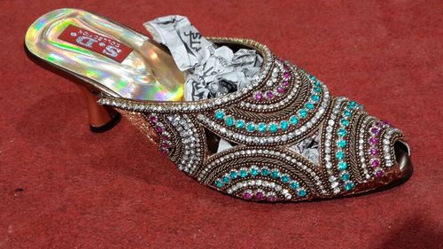 Designer Golden Party Wear Sandal