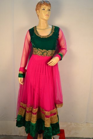 Net Red Anarkali Suit