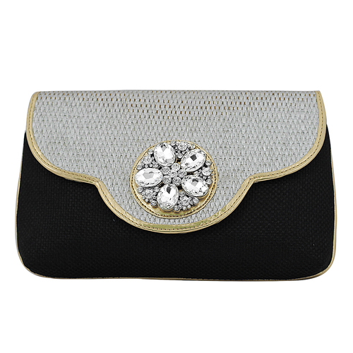 Designer Black and Cream Clutch 
