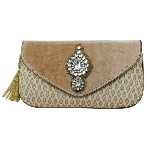 Handmade Designer Golden Clutch