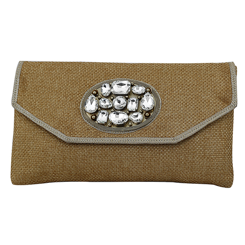 Handmade Designer Golden Clutch 