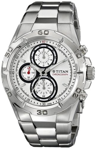 Titan Octane Chronograph White Dial Men's Watch