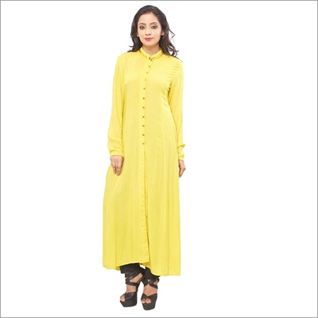 Long Mandarin Collar Kurti