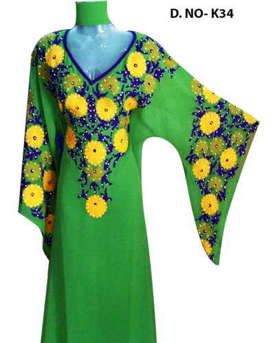 kaftan with flower embroidery