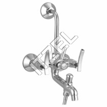 Wall Mixer Three In One - Brass, 15x10x5 Inches, Chrome Finish | Wall Mounted, Three-In-One Design, Water Efficient