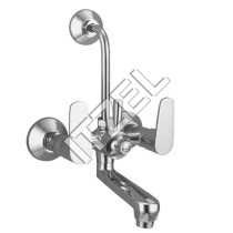Wall Mixer Telephonic With Bend - Brass, Chrome Finish, Wall Mount, 6LPM Flow Rate | Easy Installation, Durable, Water Efficient