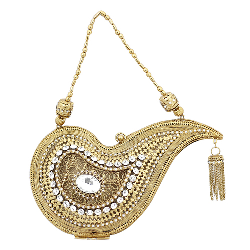 Handmade Designer Golden Clutch