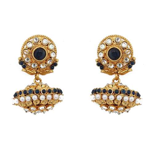 Antique Earrings with Blue Stone 