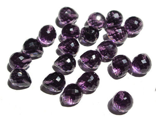 Purple Amethyst Briolette Gemstone Beads