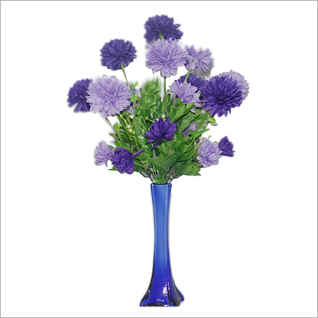 Artificial Designer Flowers - Polyester, Plastic 12x8 Inches Purple, Lifelike Appearance, Durable Material