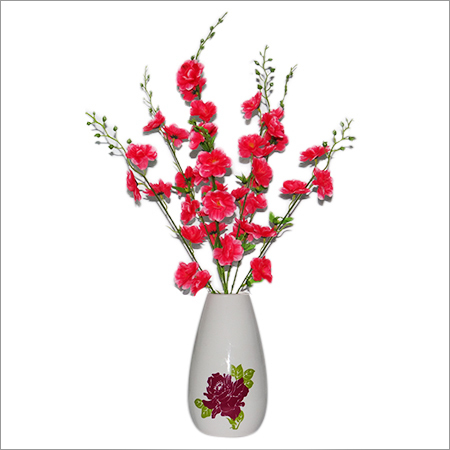 Artificial Flowers - Plastic Ceramic, 12 Inches, Red | Realistic Look, Long-Lasting, Easy Maintenance, Versatile Decor