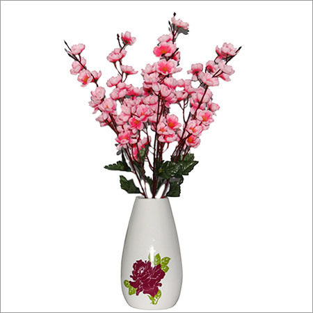 Artificial Designer Flowers - Plastic & Fabric, 30cm, Pink Cherry Blossom Bunch | Realistic Look, Long-Lasting, Easy Maintenance, Versatile Decor