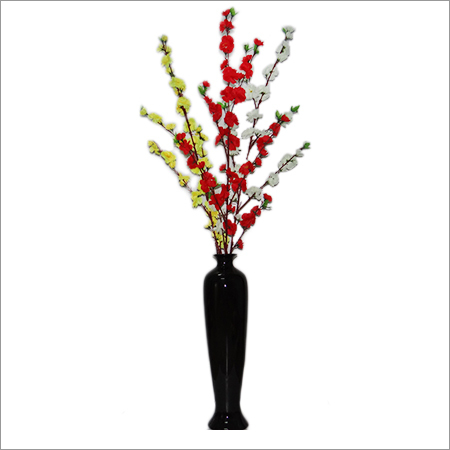 Artificial Handmade Flowers - Silk, Plastic 30x10x10cm, Red | Realistic Look, Long-Lasting, Easy Maintenance, Wire Stem, Ceramic Vase