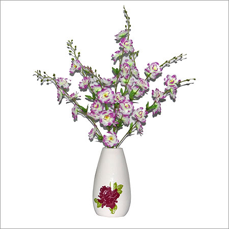 Artificial Flowers - Plastic & Ceramic, 10 Inches Tall, White | Realistic Look, Long-Lasting, Easy to Clean, Versatile Decor, 7 Stems