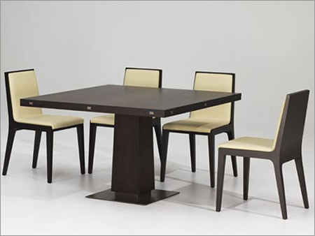 Vintage Dinning Table - Wood & Metal, 48x48x30 inches, Dark Brown | Elegant Design, Spacious Seating, Matte Finish