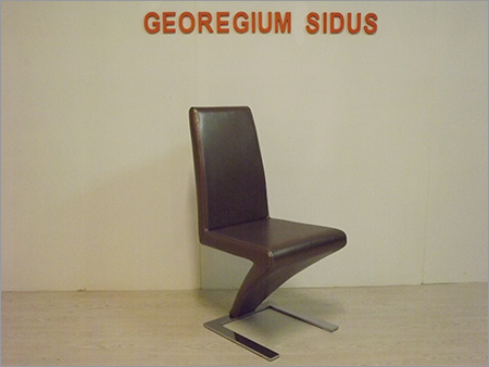 Bent Back Dining Chair - Leather/Metal, 45x50x100 cm, Brown | Modern Design, Comfortable Seat, Durable Frame, Ergonomic
