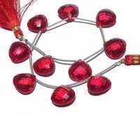 Ruby Briolette Gemstone Beads