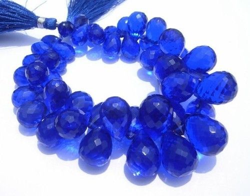 Stone Blue Topaz Briolette Gemstone Beads