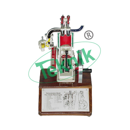 Mild Steel Sectional Working Model Of 2 Stroke Diesel Engine - Color: Silver Red