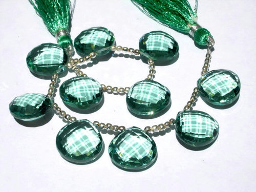 Stone Green Quartz Briolette Gemstone Beads
