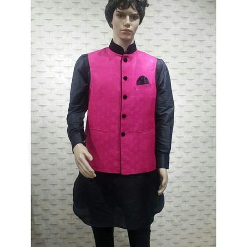 Silk Kurta Pajama With Waist Coat Size: Customized