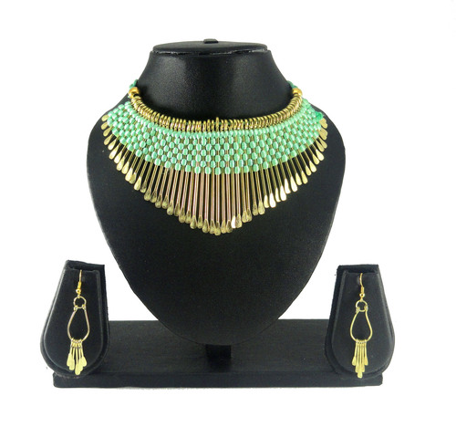 Green Statement Necklace Set 323
