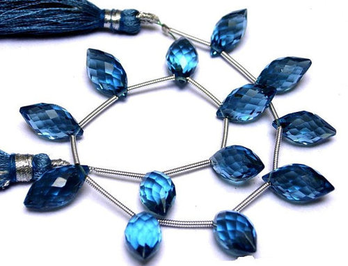 Blue Iolite Briolette Gemstone Beads