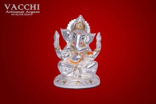  Silver Plated Ganesha Statue