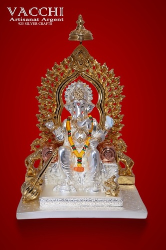 Silver Coated Ganesha Statue