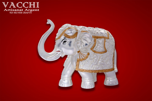 Silver Coated Elephant Statue