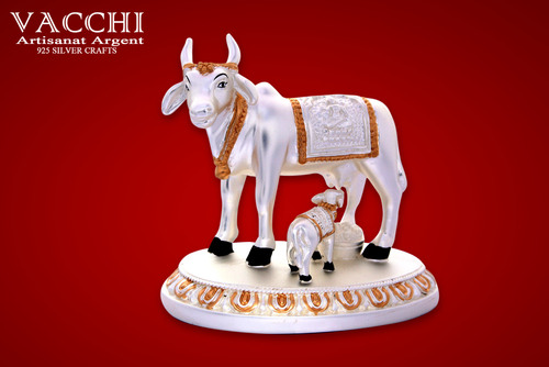 Silver Plated Kamdhenu Cow