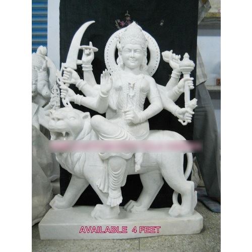 White Marble Maa Durga Sculpture - Feature: Easy To Clean