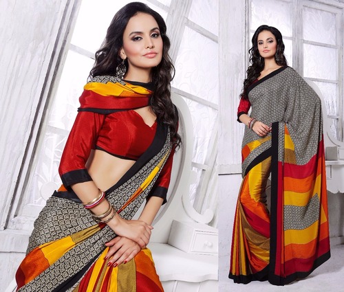 PRINTED CREPE SAREES