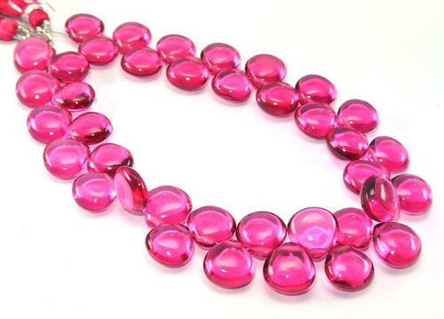 Stone Pink Quartz Briolette Gemstone Beads