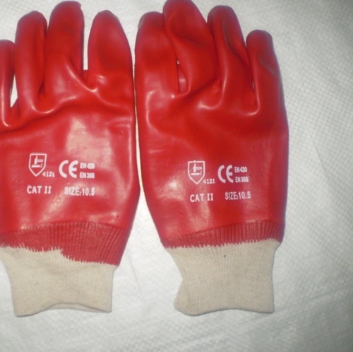 Full Coated Safety Gloves - Color: Red