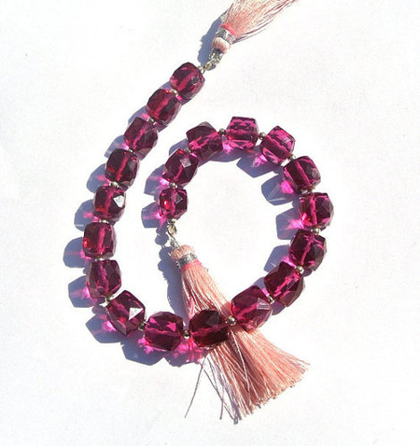 Pink Quartz Briolette Gemstone Beads