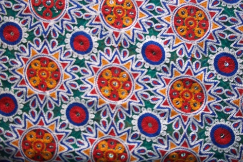 Embroidery Fabrics Multi Colored