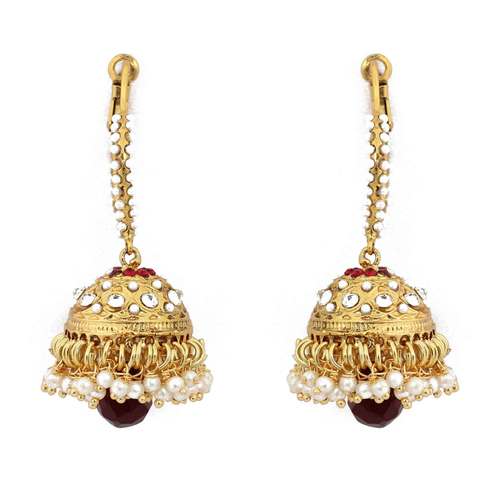 Designer Antique Maroon Earrings