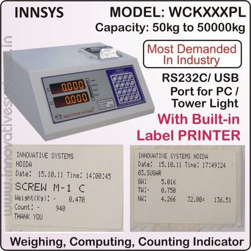 Weighing Indicator With Label Printing Load: 1-10  Kilograms (Kg)