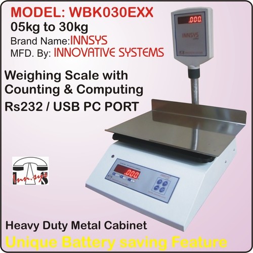 Table Top Weighing Scale Load: 1-30 Kilograms (Kg)