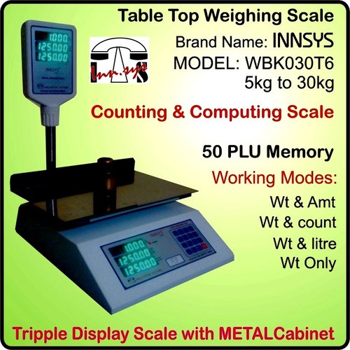 Triple Display Computing & Counting Scale Load: 1-30 Kilograms (Kg)