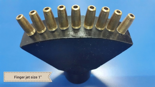 Finger Jet Nozzle - Brass & Aluminium Body, 1" to 2" BSP Sizes, Single & Double Rows, Customizable Fountain Usage