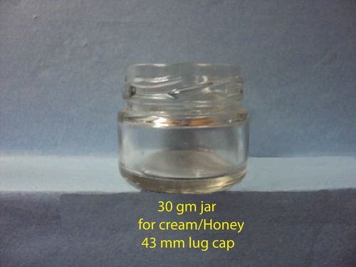 Transparent Cream Glass Jar