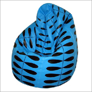 Doodles Sky Blue Bean Bag - Leatherette, 36x36x30 Inches, Blue | Comfort, Style, Durability, Support