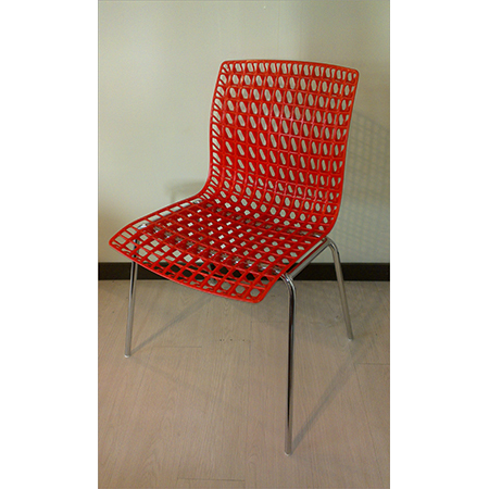 Office Chair - Plastic Metal, 45x45x80cm, Red | Ergonomic Design, Breathable Material, Durable Frame, Comfortable Seating