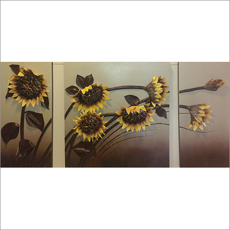 Painting - Canvas, Variable Dimensions, Brown | Elegant Design, Durable Material, Easy Installation, Unique Sunflower Art