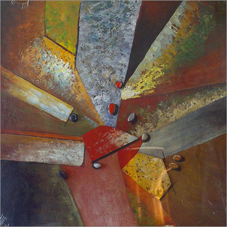 Painting - Oil on Canvas, 40x40cm, Red | Unique Artistry, Vibrant Colors, Textured Surface, Expressive Abstract Style