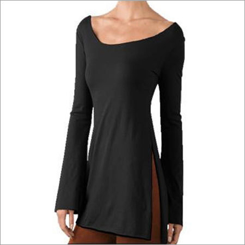 Black Boat Neck Tops