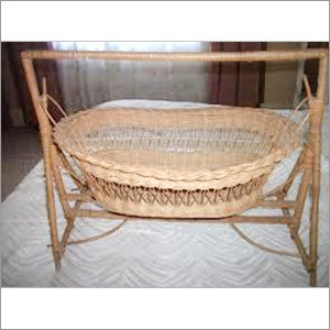 Baby Swing - Rattan Cane Glossy Finish Gala Polish | Cushion Included Easy Assembly Gentle Swing Modern Style Natural Material Soft Comfort