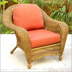Cane Arm Chair - Rattan Gala Polish, Glossy/Matte Finish, Two Cushions | Comfortable Seating, Weather Resistant, Modern Style